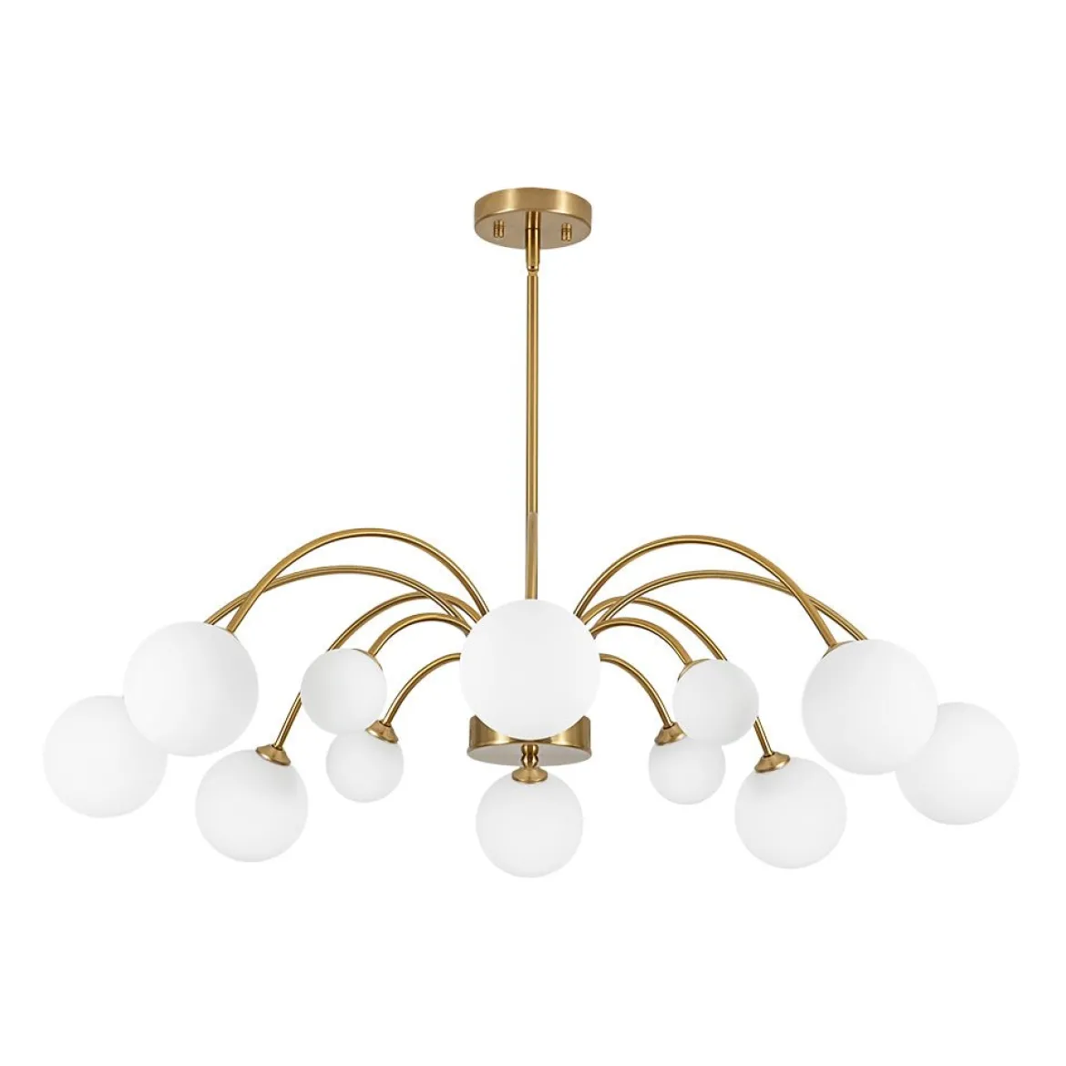 Bloom Frosted Glass Bubble Arched Arm Sputnik Chandelier
