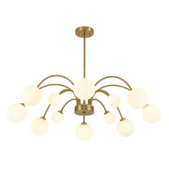 Bloom Frosted Glass Bubble Arched Arm Sputnik Chandelier