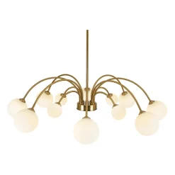 Bloom Frosted Glass Bubble Arched Arm Sputnik Chandelier