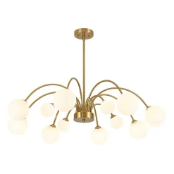 Bloom Frosted Glass Bubble Arched Arm Sputnik Chandelier