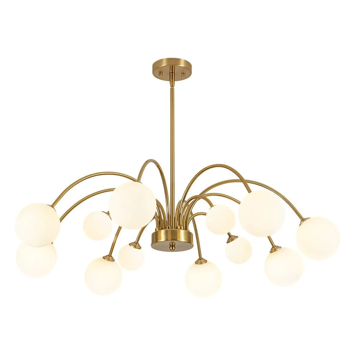 Bloom Frosted Glass Bubble Arched Arm Sputnik Chandelier