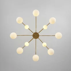 Bloom Frosted Glass Bubble Arched Arm Sputnik Chandelier
