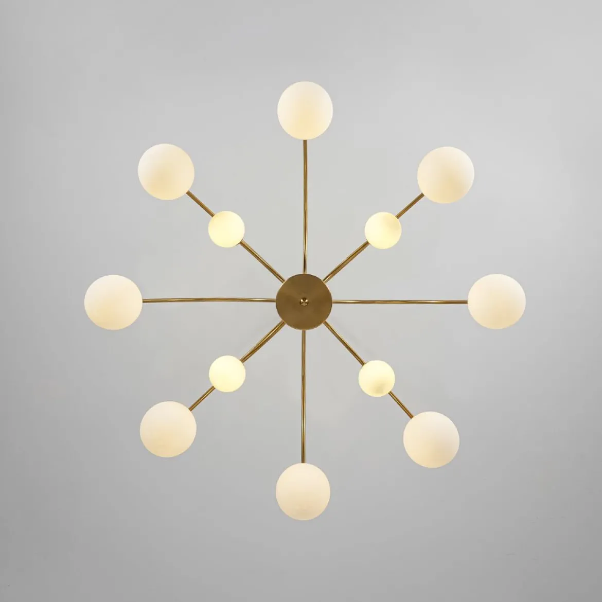 Bloom Frosted Glass Bubble Arched Arm Sputnik Chandelier