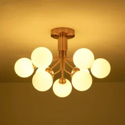 Bloom Frosted Glass Globe Tiered Bubble Sputnik Semi Flush