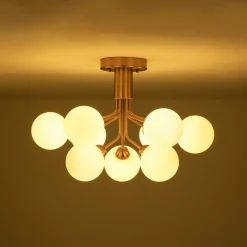 Bloom Frosted Glass Globe Tiered Bubble Sputnik Semi Flush