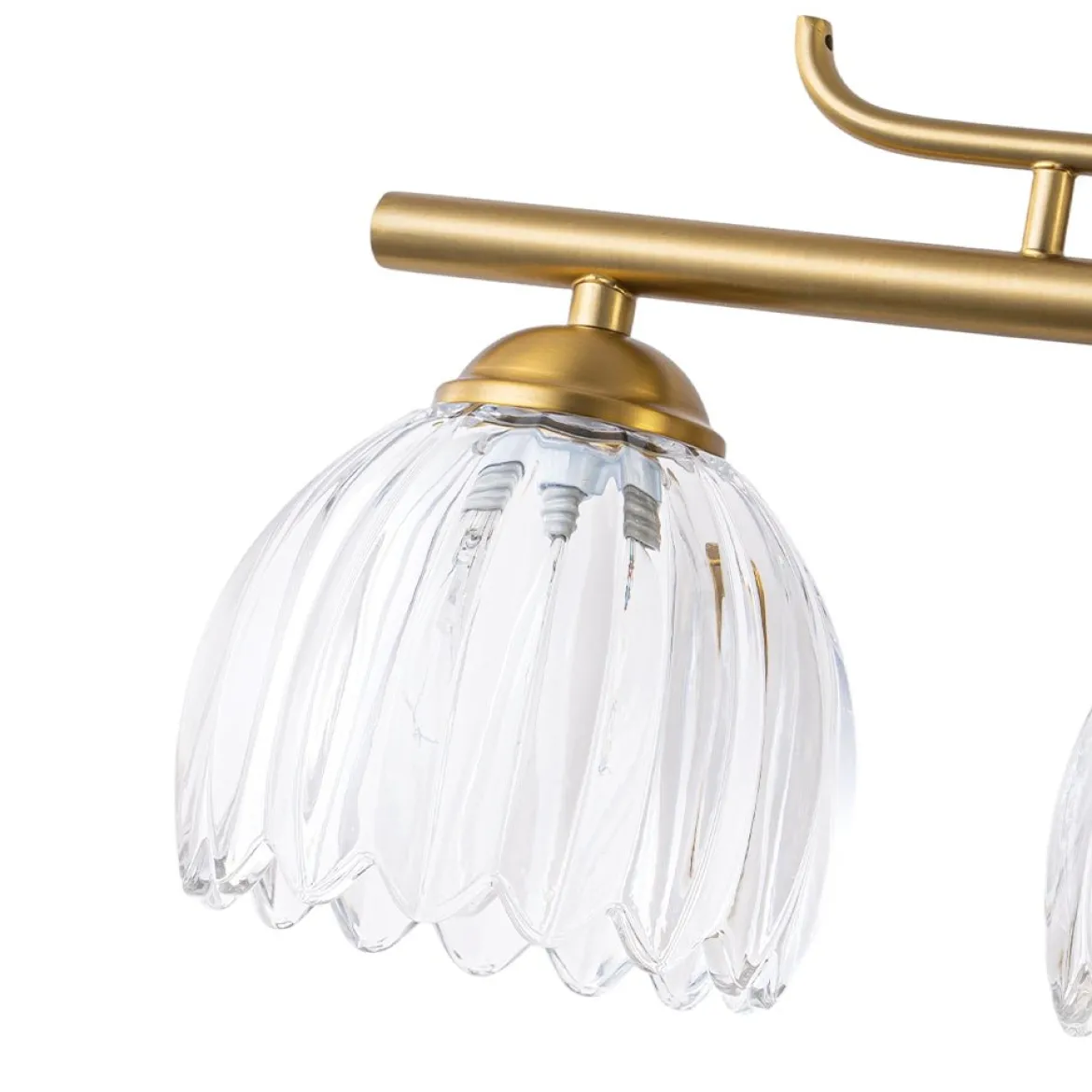 Bloom 3-Light Pleated Clear Glass Flower Vanity Wall Sconce