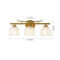 Bloom 3-Light Pleated Clear Glass Flower Vanity Wall Sconce