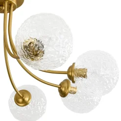 Bloom 8-Light Rippled Glass Globe Bubble Round Semi Flush