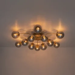 Bloom 12-Light Smoked Glass Bubble Semi Flush Chandelier