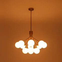 Bloom Opal Glass Bubble Tiered Sputnik Semi Flush Chandelier