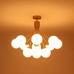Bloom Opal Glass Bubble Tiered Sputnik Semi Flush Chandelier
