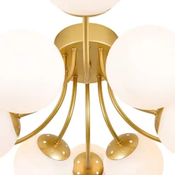 Bloom Tiered Frosted Glass Globe Bubble Semi Flush Chandelier