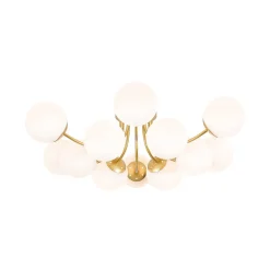 Bloom Tiered Frosted Glass Globe Bubble Semi Flush Chandelier