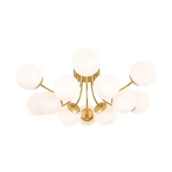 Bloom Tiered Frosted Glass Globe Bubble Semi Flush Chandelier