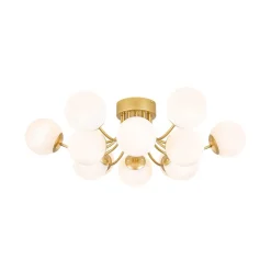 Bloom Tiered Frosted Glass Globe Bubble Semi Flush Chandelier