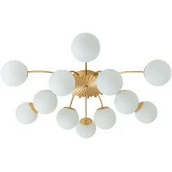 Blossom 12-Light Opal Glass Bubble Semi Flush Chandelier