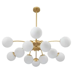 Blossom 12-Light Opal Glass Bubble Semi Flush Chandelier