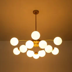 Blossom 12-Light Opal Glass Bubble Semi Flush Chandelier