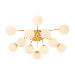 Blossom 12-Light Opal Glass Bubble Semi Flush Chandelier