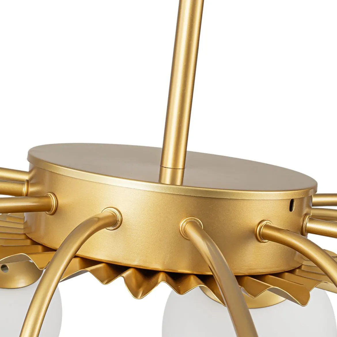 Blossom 12-Light Opal Glass Bubble Semi Flush Chandelier