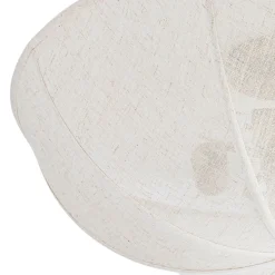 Boho Fabric Linen Round Scalloped Cage Semi Flush Mount