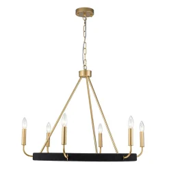 Boho 6-Light Woven String Candle Wagon Wheel Chandelier
