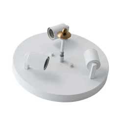 Boho Pleated Flower White Crackled Glass Semi Flush