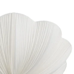 Boho Pleated Flower White Fabric Semi Flush Mount
