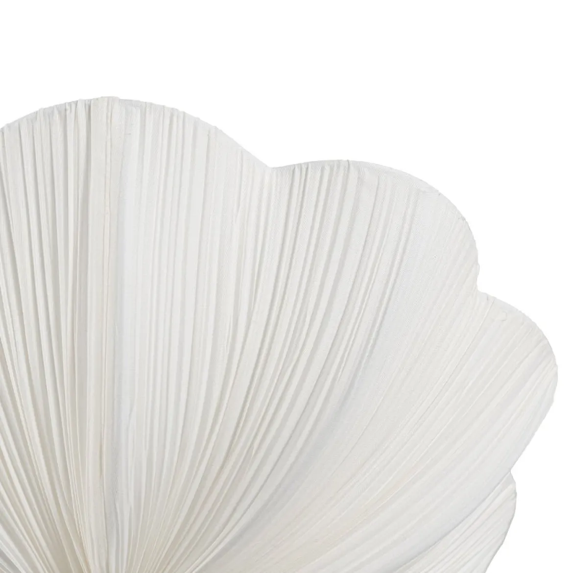 Boho Pleated Flower White Fabric Semi Flush Mount