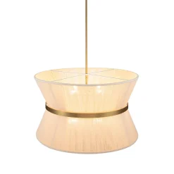 Boho 2-Tier Woven Thread Tapered Drum Pendant Light