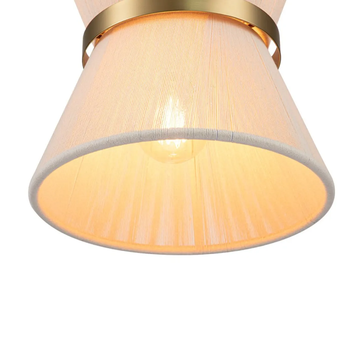 Boho 2-Tier Woven Thread Tapered Drum Pendant Light