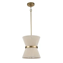 Boho 2-Tier Woven Thread Tapered Drum Pendant Light