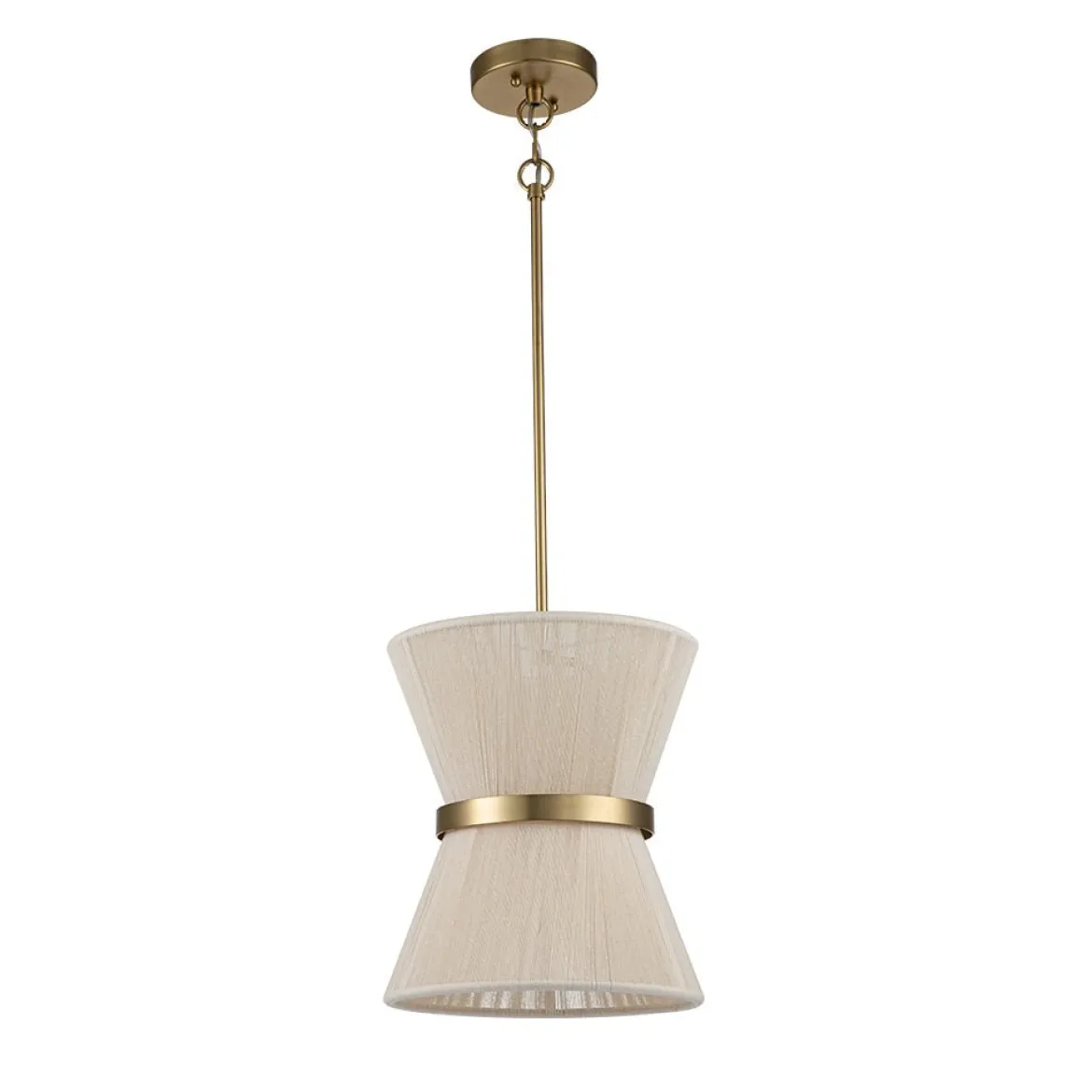 Boho 2-Tier Woven Thread Tapered Drum Pendant Light