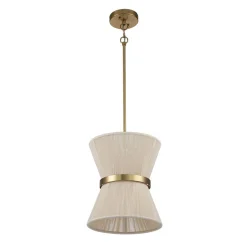 Boho 2-Tier Woven Thread Tapered Drum Pendant Light