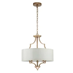 Brass Candle Style Drum Fabric Chandelier