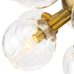 Brass Cluster Glass Globe Bubble Sphere Sputnik Chandelier