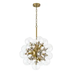 Brass Cluster Glass Globe Bubble Sphere Sputnik Chandelier