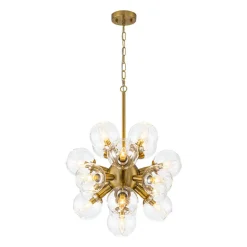 Brass Cluster Glass Globe Bubble Sphere Sputnik Chandelier