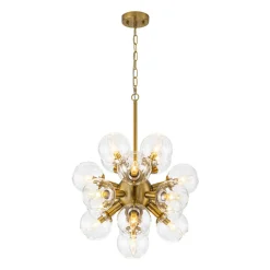 Brass Cluster Glass Globe Bubble Sphere Sputnik Chandelier