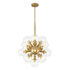 Brass Cluster Glass Globe Bubble Sphere Sputnik Chandelier