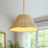 Brass Conical Woven Thread Cage Pendant Light