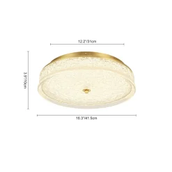 Brass Crystal Resin Art Dimmable LED Round LED Ceiling Light
