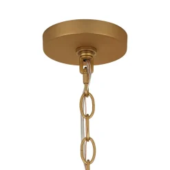 Brass 1-Light Clear Textured Glass Conical Cage Pendant
