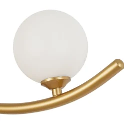 Brass 3-Light Frosted Glass Globe Semi Flush Wall Lamp