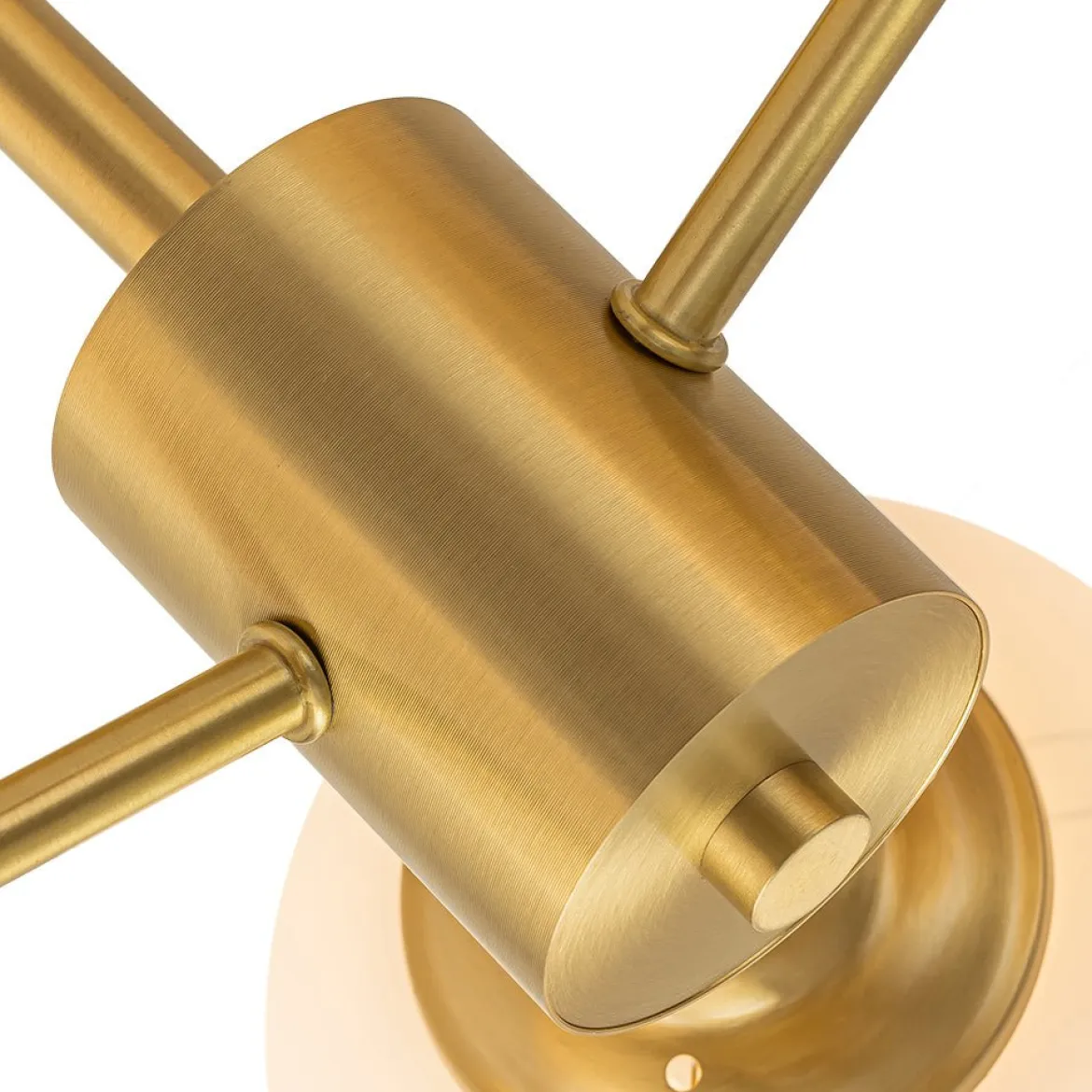 Brass 3-Light Opal Glass Globe Semi Flush Mount