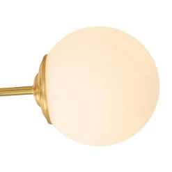 Brass 3-Light Opal Glass Globe Semi Flush Mount