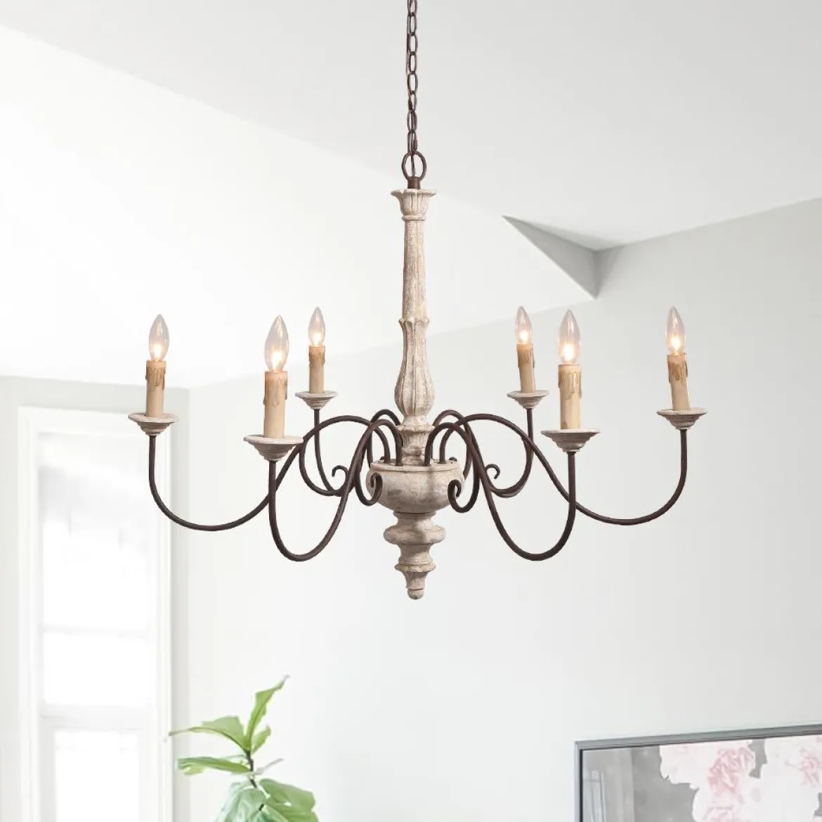 Candle Style Shabby Chic Chandelier