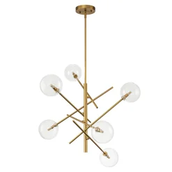 Celestial Glass Globe Sputnik Chandelier - Adjustable Linear Arm