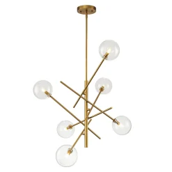 Celestial Glass Globe Sputnik Chandelier - Adjustable Linear Arm
