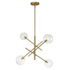 Celestial Glass Globe Sputnik Chandelier - Adjustable Linear Arm